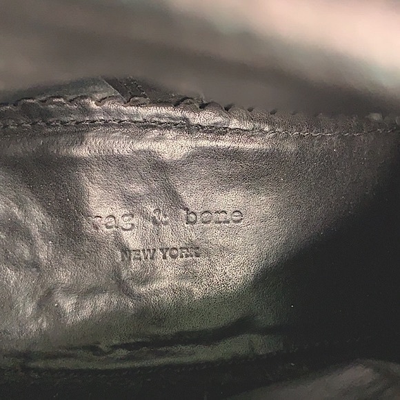 #243 Rag & Bone Soft Black Distressed Boho Leather Heel Boots - Picture 16 of 17